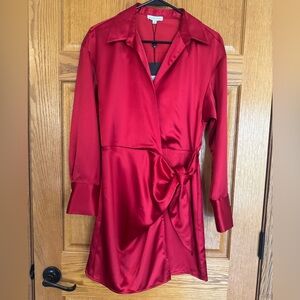 Gianni Bini Red Satin Wrap Dress NWT Size 4